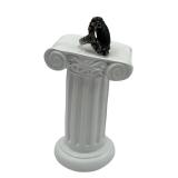 Vintage Sterling Silver and Black Onyx Oval Ring with 9 Stones (6.5 grams total weight)