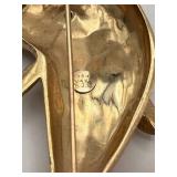 Vintage 14K Solid Yellow Gold Ruby Eye Dolphin Brooch Stamped 969/14K/FJG (17.5 grams)