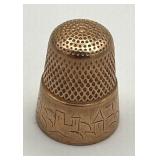 Antique 14K Gold Engraved Thimble (6.3 grams)