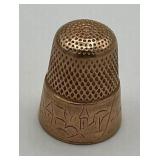 Antique 14K Gold Engraved Thimble (6.3 grams)