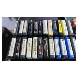 Lot of Various 8 Tracks and Holders. Elvis, Beach Boy, Van Halon, Plus More