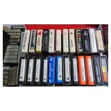 Lot of Various 8 Tracks and Holders. Elvis, Beach Boy, Van Halon, Plus More