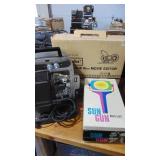 Bell & Howell Projector 346A, 8mm Movie Editor and Sylvania Sun Gun