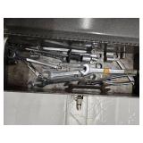 A metal toolbox plus lots of assorted hand tools (Used)