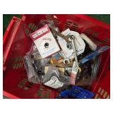 A basket of assorted hardware stuff/tools ( New)