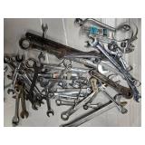 Lot of 30 wrenches, and other hand tools ( USED)