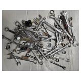 Lot of 30 wrenches, and other hand tools ( USED)