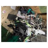 Lots of assorted power cables, rachets, and other stuff plus a tote