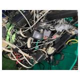 Lots of assorted power cables, rachets, and other stuff plus a tote