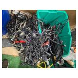 Lots of assorted power cables, rachets, and other stuff plus a tote