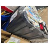 A 20"W Tote full of over 200 combined of DVDs, CDs, and Cassettes