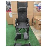 Medline 18" Wheelchair with footrest and head rest (New and assembled)