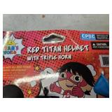 Red Titan Helmet with triple horn (New)