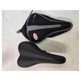 A fancy bike seat and a seat cover for comfortable siting ( New)