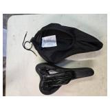 A fancy bike seat and a seat cover for comfortable siting ( New)