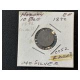 1892 Norway Silver 10 Ore