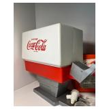Vintage Coca-Cola Kids Soda Fountain Dispenser, Coca-Cola Bear Ornament and Super Joe Adventure Team Case