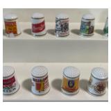 Twenty-Two Piece LOT Vintage Thimbles and Display Case