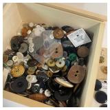 Large Sewing Notion LOT - Buttons, Yarn, Thread, Baskets and More