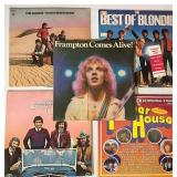 Five Vintage LP - Peter Frampton, Blondie, Oak Ridge Boys, The Raiders, K-Tel Power House