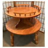 Vintge Round Maple Accent Table
