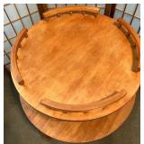 Vintge Round Maple Accent Table