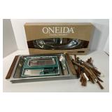 Frontier Forge Cheese and Butter Set and Oneida Stainless Roll Tray