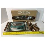 Frontier Forge Cheese and Butter Set and Oneida Stainless Roll Tray