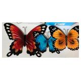 Five Piece Gardening Decor LOT - Butterflies, Solar Flag Stake