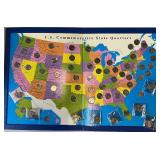 Fifty U.S. Commemorative State Quarters in Collecting Book and Fifteen More State Quarters