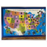 Fifty U.S. Commemorative State Quarters in Collecting Book and Fifteen More State Quarters