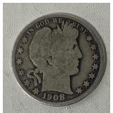 1908 D Barber Half Dollar