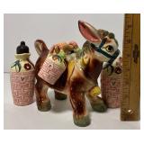 Thames Donkey Figurine with Salt and Pepper and Oil and Vinegar Cruets