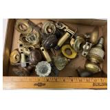 Vintage Brass and Glass Knobs and Hardware
