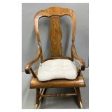 Wooden Rocking Chair with Seat Cushion