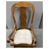Wooden Rocking Chair with Seat Cushion