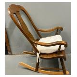 Wooden Rocking Chair with Seat Cushion