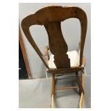 Wooden Rocking Chair with Seat Cushion