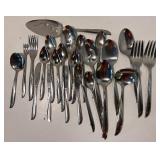 Mid Century Modern Oneida Community Stainless Flatware Starburst Pattern