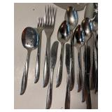 Mid Century Modern Oneida Community Stainless Flatware Starburst Pattern
