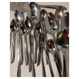 Mid Century Modern Oneida Community Stainless Flatware Starburst Pattern