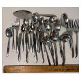 Mid Century Modern Oneida Community Stainless Flatware Starburst Pattern