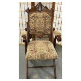 Antique Victorian Military Campaign Folding Chair Eastlake Hard to Find