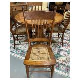Vintage Round Dining Room Table with Four Chairs