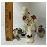 Vintage Circus Horse Planter and Circus Elephant S&P Promo Item Leon IA