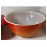 Lot of 3 Vintage Pyrex Red Orange Yellow