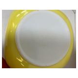 Lot of 3 Vintage Pyrex Red Orange Yellow