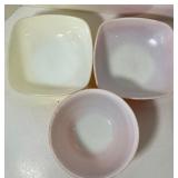 Lot of 3 Vintage Pyrex Red Orange Yellow