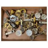 Vintage Glass and Brass Door Knobs and Hardware