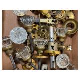Vintage Glass and Brass Door Knobs and Hardware
